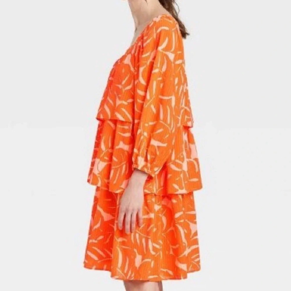 NWT Who What Wear Tropical Tiered Dress - Picture 3 of 9